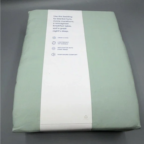The Company Store Queen Sheet Set - Green Percale - Picture 6 of 7